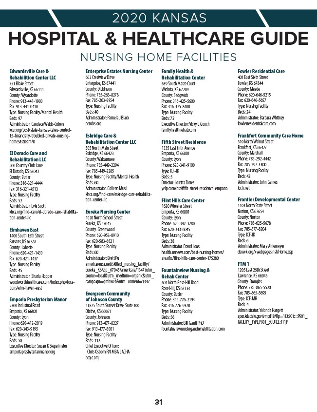 2019 Kansas Hospital Heathcare Guide Page 33